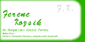 ferenc kozsik business card